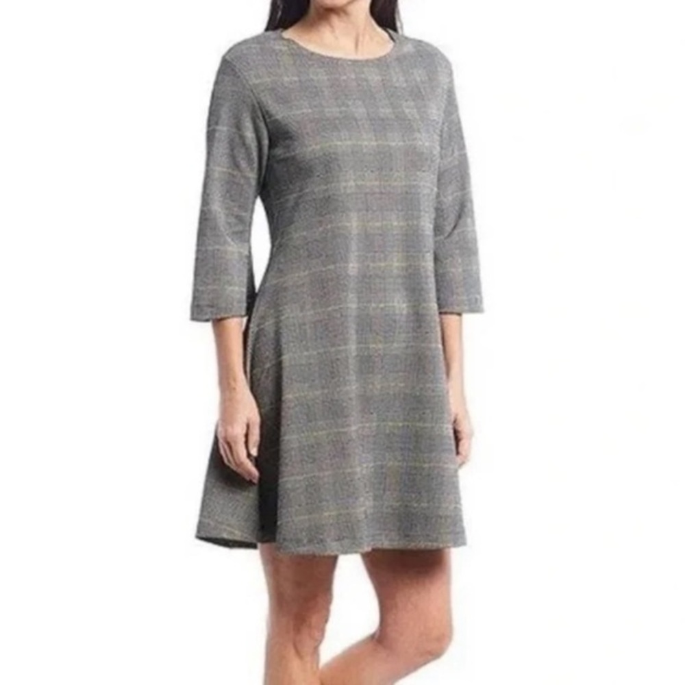 BRYN WALKER IRYS CARNABY FIT AND FLARE SHIFT PLAID DRESS IN SIZE L